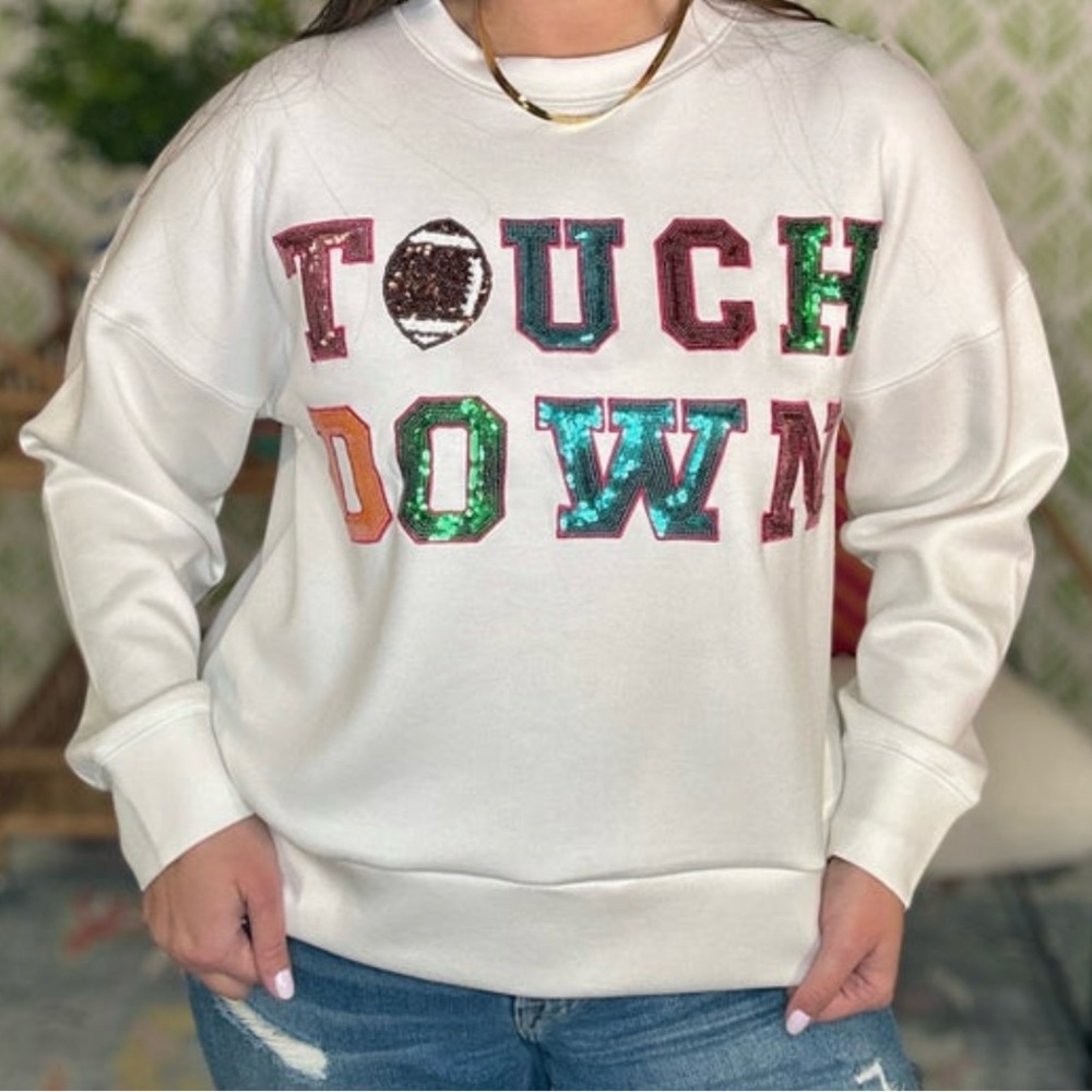 NWT touchdown sequin sweatshirt